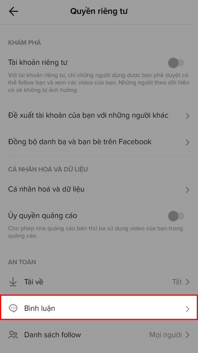 Chọn Bình luận