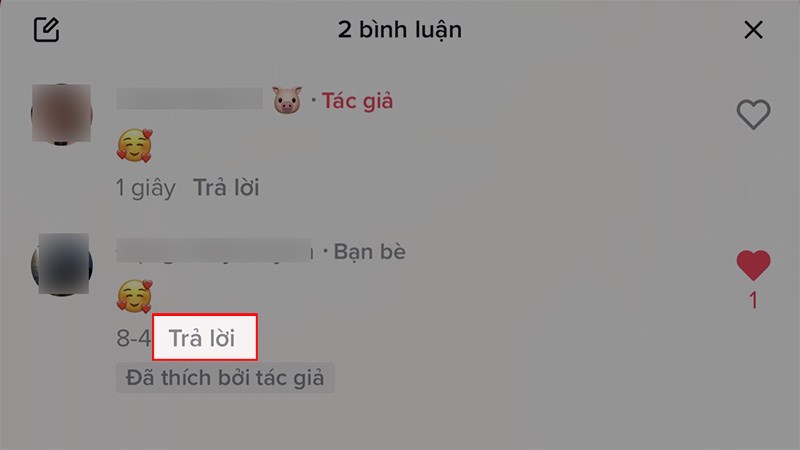 Chọn video m&agrave; bạn muốn trả lời b&igrave;nh luận > Chọn Trả lời tại b&igrave;nh luận bạn muốn trả lời