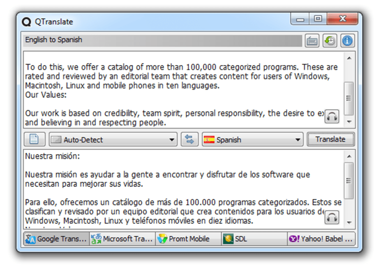 QTranslate: Phần mềm dịch giọng nói trên máy tính