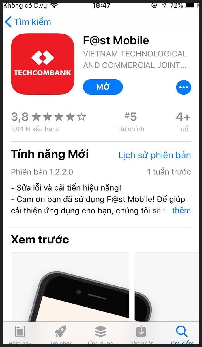 Ứng dụng F@st Mobile trên App Store