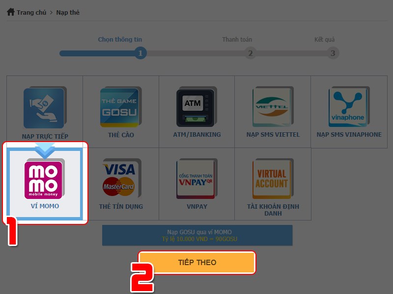 Thanh to&aacute;n bằng v&iacute; MoMo