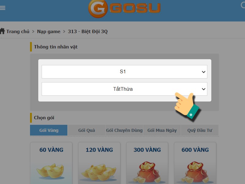 Chọn nh&acirc;n vật
