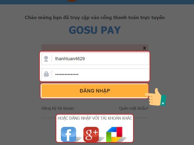 Đăng nhập t&agrave;i khoản game của bạn