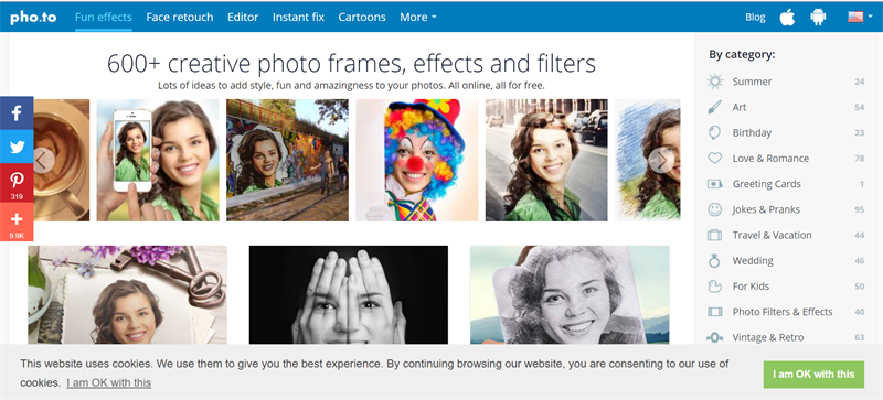 funny.pho.to: Website chỉnh hiệu ứng ảnh online