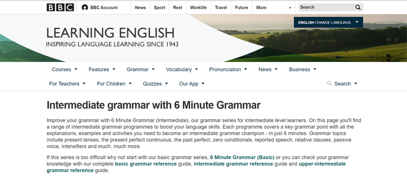 BBC English Learning Pages - Trang web dành cho những người mất gốc trực tuyến học tiếng Anh