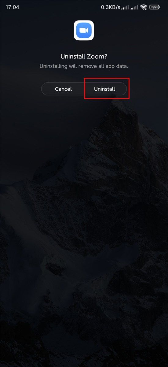 Lựa chọn Uninstalls để xoá cài đặt Zoom