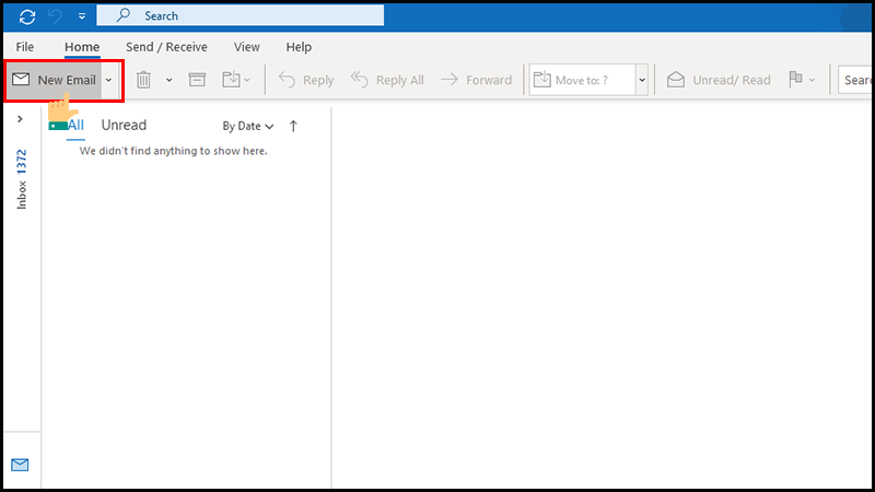 Nhấn Home và chọn New Email (Tạo thư mới)