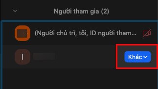 Chọn Kh&aacute;c ở b&ecirc;n phải t&ecirc;n người bạn muốn đưa v&agrave;o ph&ograve;ng chờ