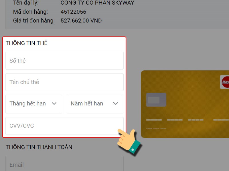 Nhập thông tin thẻ của bạn