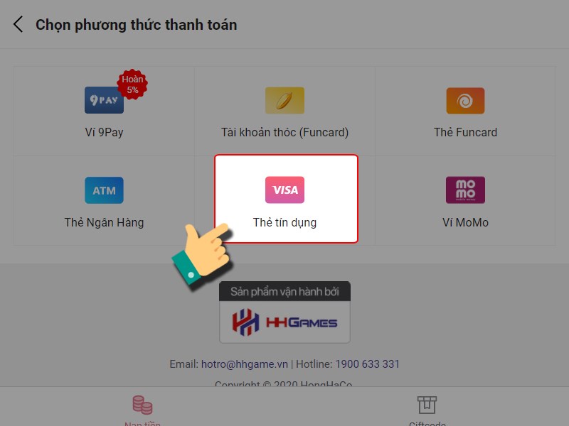 Thanh to&aacute;n bằng thẻ t&iacute;n dụng