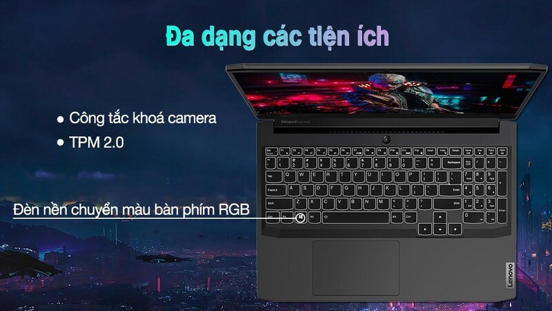 Laptop được trang bị đèn bàn phím chuyển màu RGB