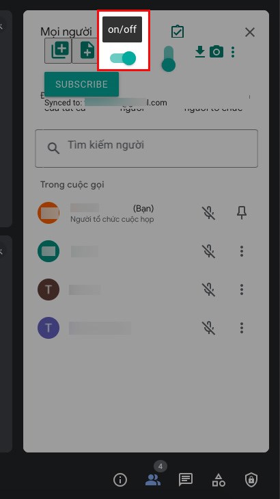 Nhấn v&agrave;o biểu tượng n&uacute;t gạt tại mục on/off 2 lần để tắt v&agrave; bật lại