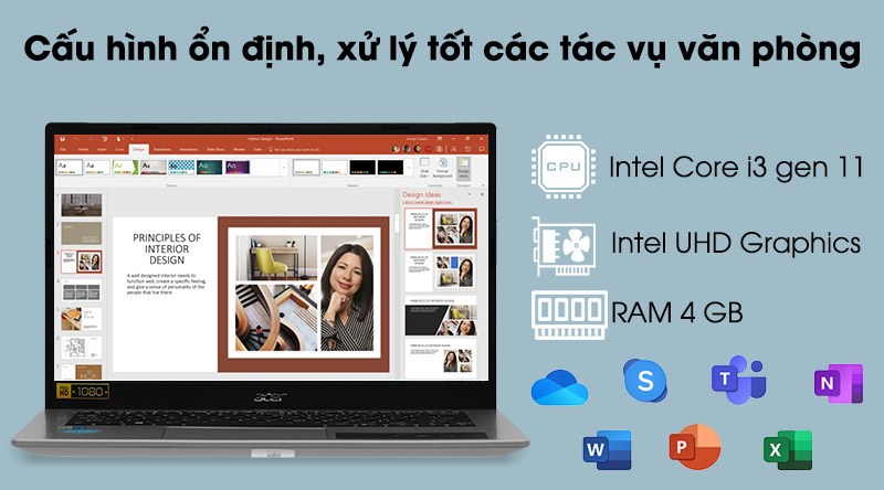 Th&ocirc;ng số phần cứng Acer Aspire 5 A514 54 3204 i3 1115G4/4GB/512GB/Win10