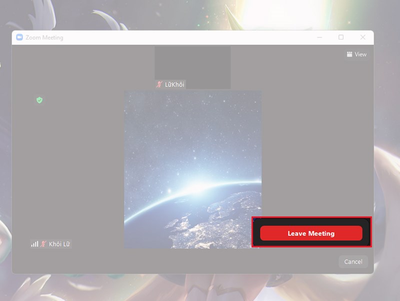chọn Leave Meeting để rời khỏi cuộc họp
