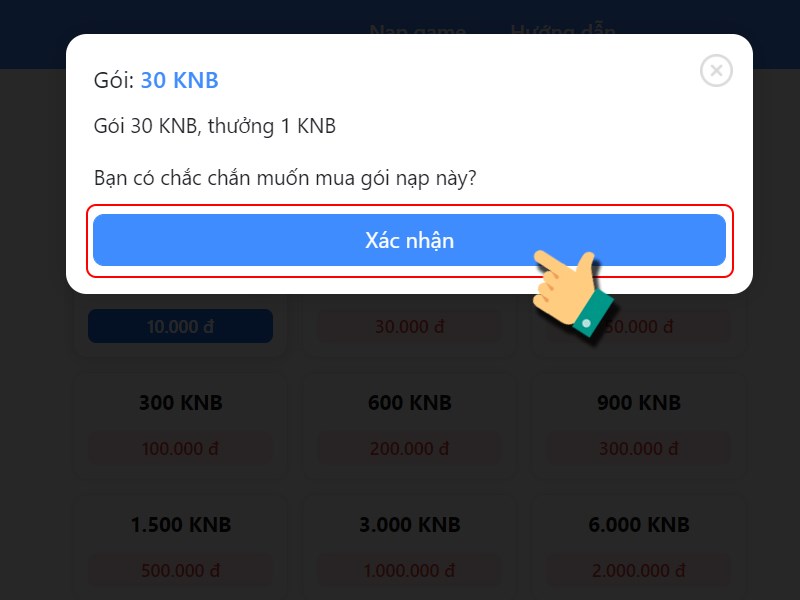 Nhấn X&aacute;c nhận