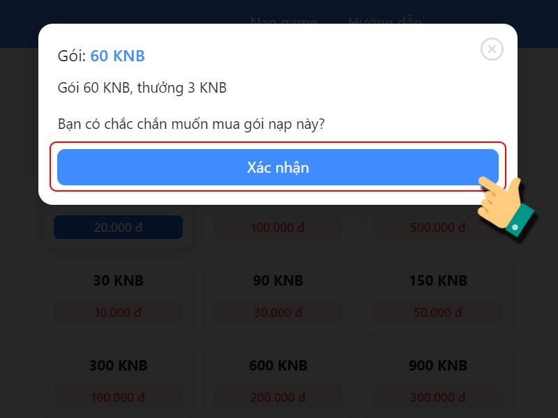 Nhấn x&aacute;c nhận