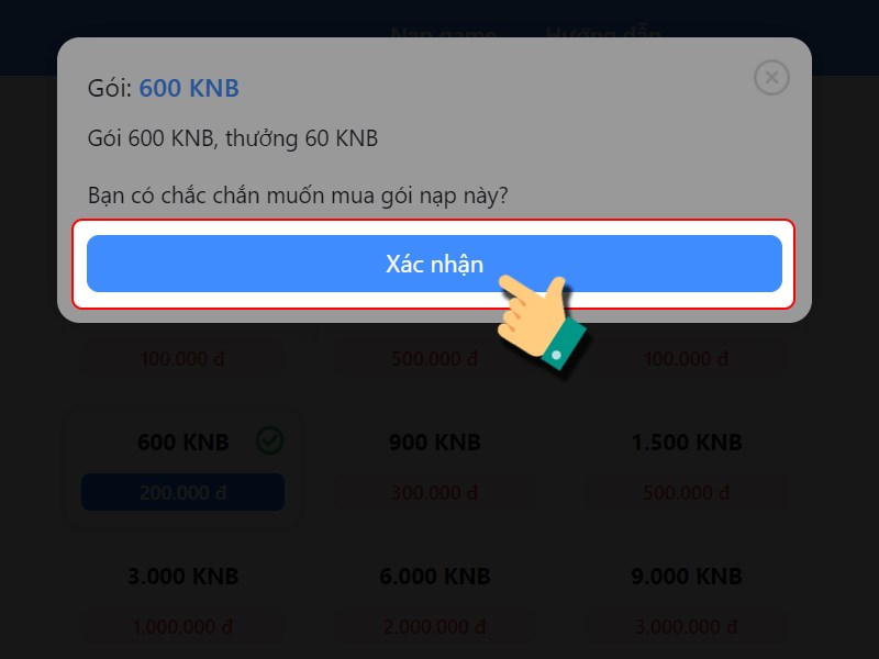 Nhấn x&aacute;c nhận