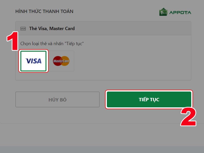 Chọn loại thẻ t&iacute;n dụng