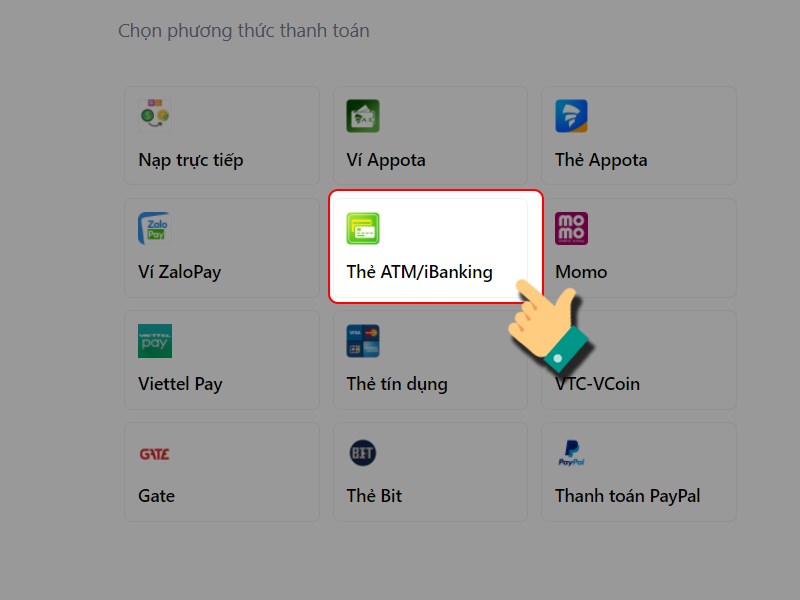 Thanh to&aacute;n bằng thẻ ATM/iBanking