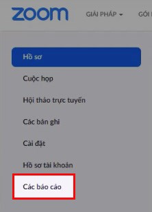Chọn Các báo cáo ở bên trái Chọn Các báo cáo ở bên trái