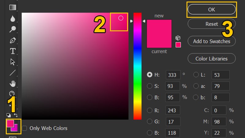 Chọn m&agrave;u sắc m&agrave; bạn muốn tạo viền