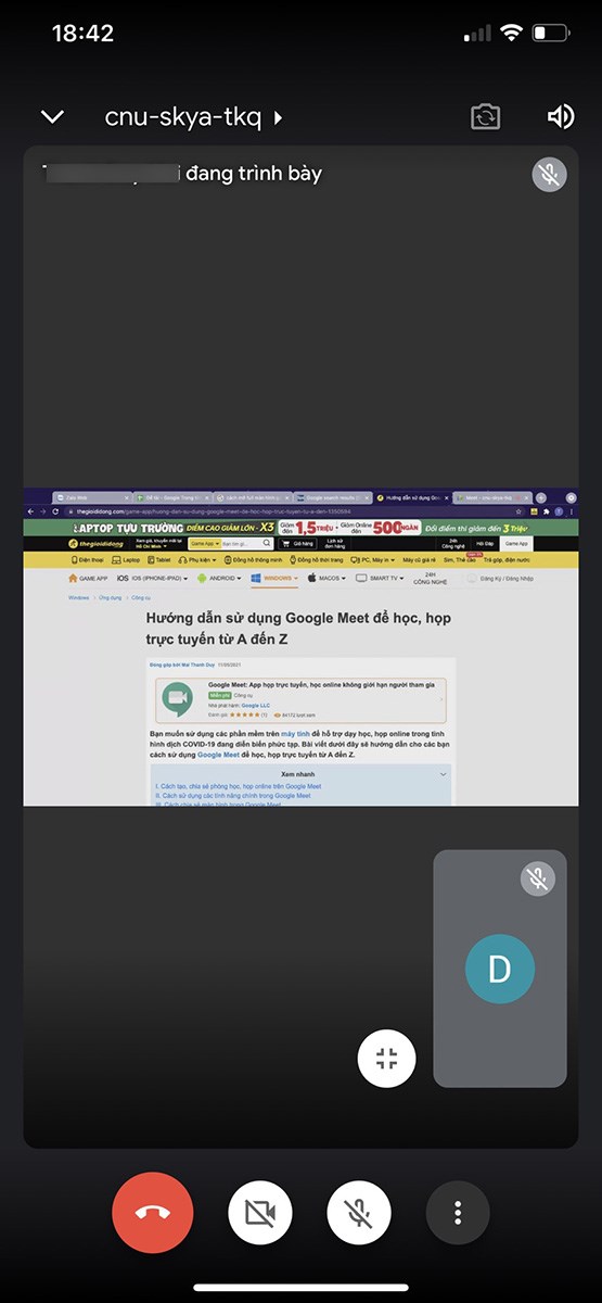 Cách chia sẻ màn hình trên Google Meet trên điện thoại máy tính