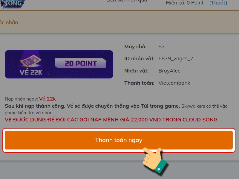 Nhấn thanh to&aacute;n ngay