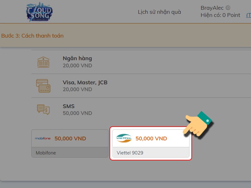 Chọn nh&agrave; mạng bạn muốn sử dụng