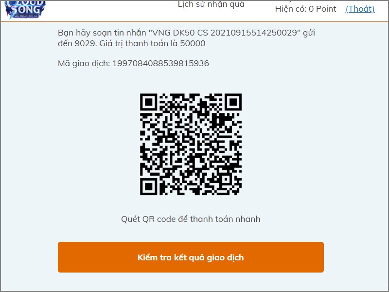 Soạn tin nhắn theo c&uacute; ph&aacute;p hoặc qu&eacute;t m&atilde; QR để thanh to&aacute;n