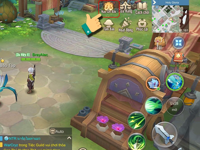 Nhấn Nạp lần đầu