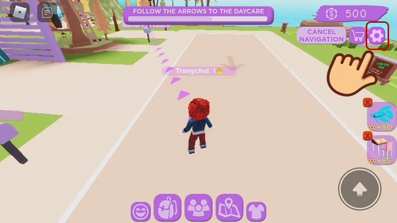 Chọn biểu tượng c&agrave;i đặt&nbsp;g&oacute;c phải m&agrave;n h&igrave;nh