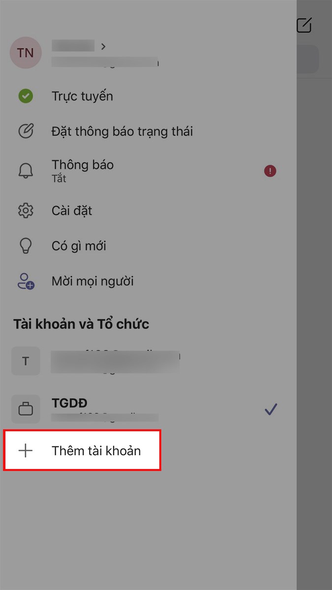 Chọn Th&ecirc;m t&agrave;i khoản