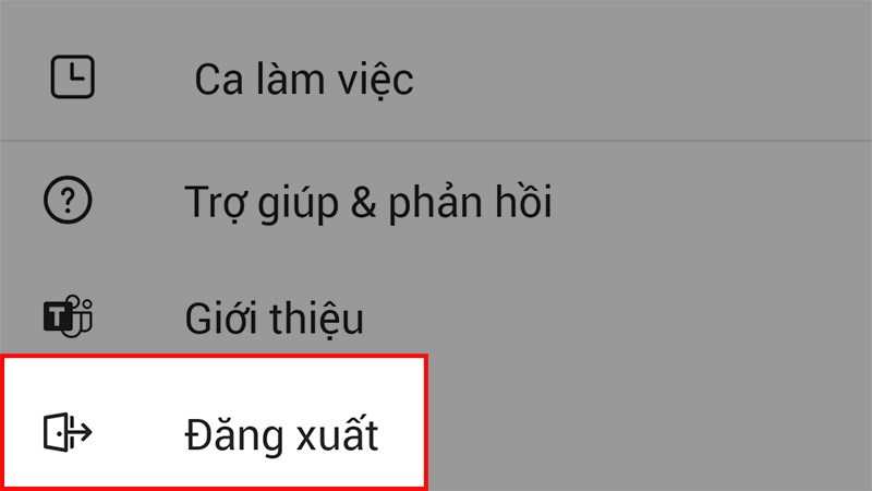 Chọn Đăng xuất