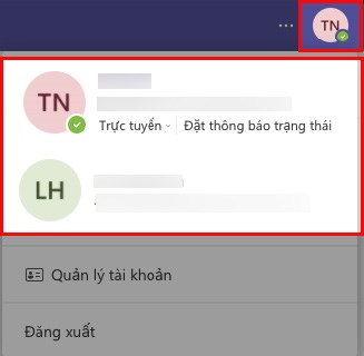 Nhấn v&agrave;o ảnh đại diện của bạn ở g&oacute;c tr&ecirc;n b&ecirc;n phải