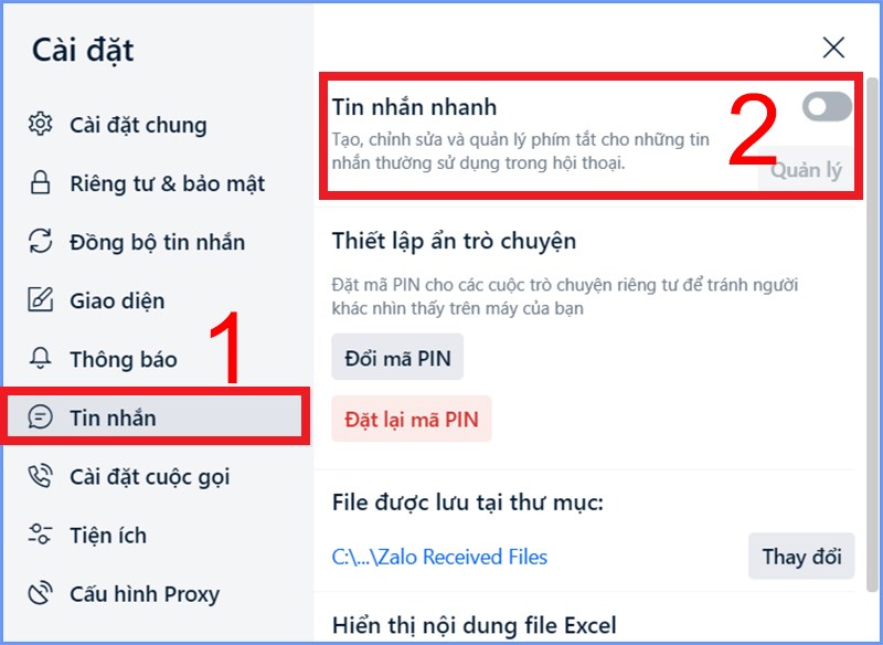 Gạt thanh tròn chuyển sang màu xám