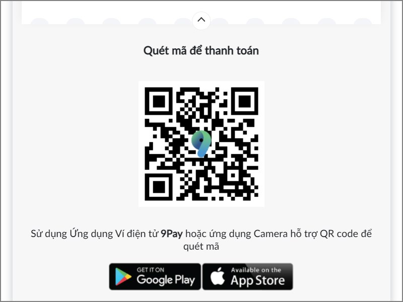 Mở v&iacute; 9Pay v&agrave; qu&eacute;t m&atilde; QR để thanh to&aacute;n
