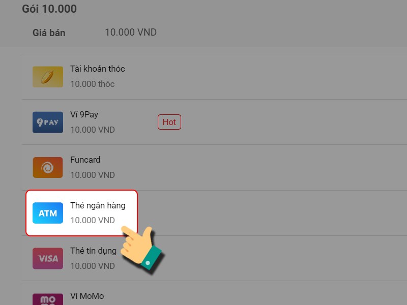 Thanh to&aacute;n bằng thẻ ng&acirc;n h&agrave;ng