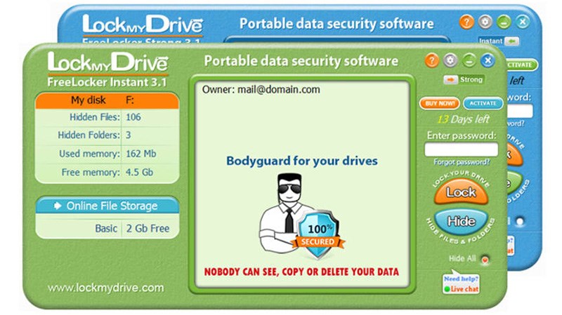 Lockmydrive FreeLocker: Phần mềm khóa ổ cứng