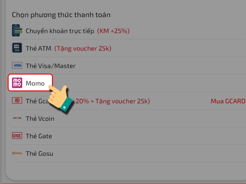 Thanh to&aacute;n bằng v&iacute; MoMo
