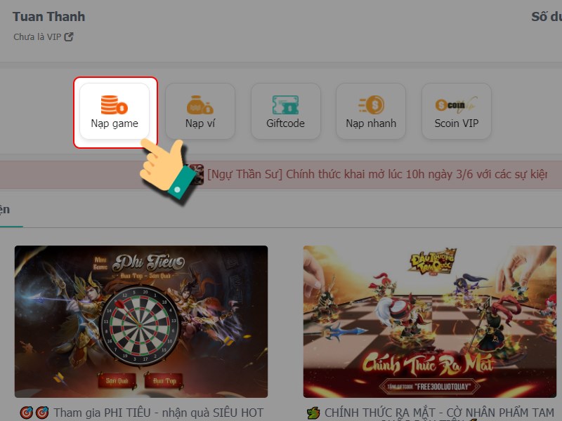Chọn Nạp game