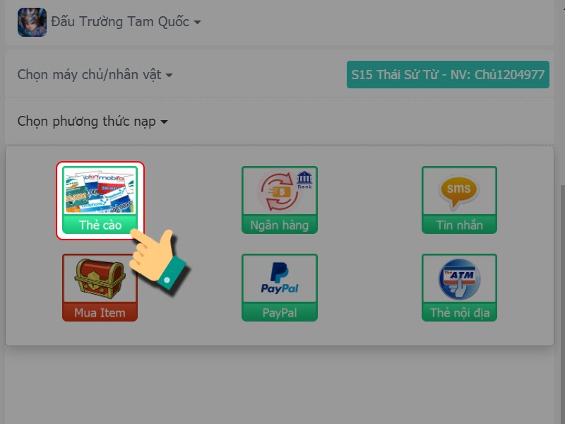 Chọn thẻ c&agrave;o