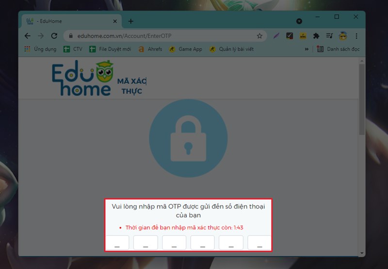 Nhập m&atilde; OTP
