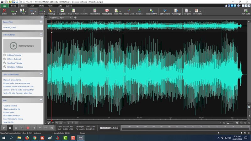 WavePad Sound Editor: Phần mềm tăng, giảm tốc độ nhạc