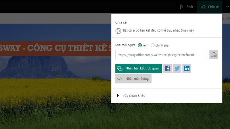 Chia sẻ với c&aacute;c mạng hội phổ biến như Facebook, Twitter, LinkeIn