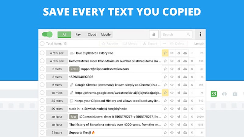 Clipboard History cho phép bạn lưu lại mọi thứ
