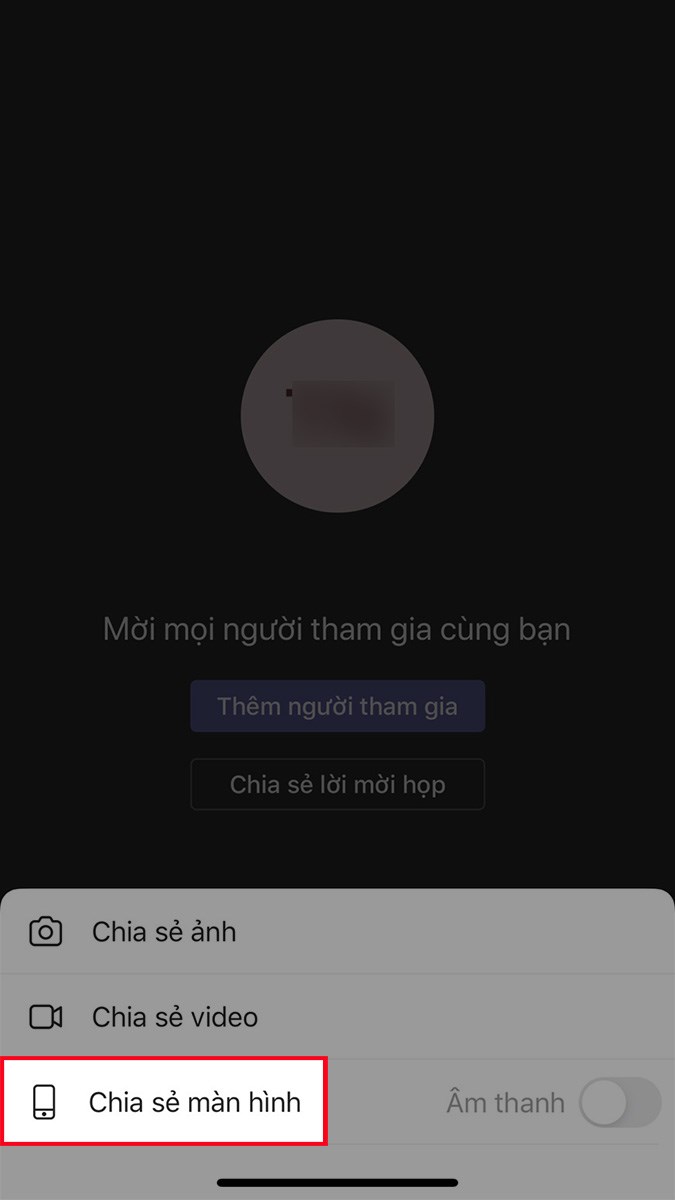 Chọn Chia sẻ m&agrave;n h&igrave;nh
