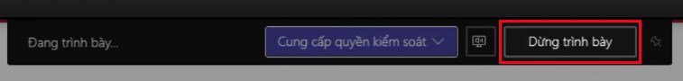 Để dừng chia sẻ video c&oacute; &acirc;m thanh tr&ecirc;n m&aacute;y t&iacute;nh, bạn chỉ cần chọn&nbsp;Dừng tr&igrave;nh b&agrave;y