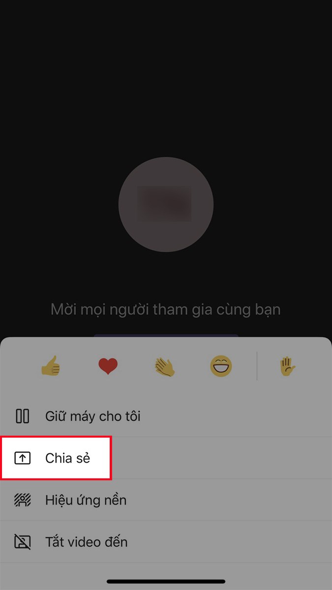 Chọn Chia sẻ