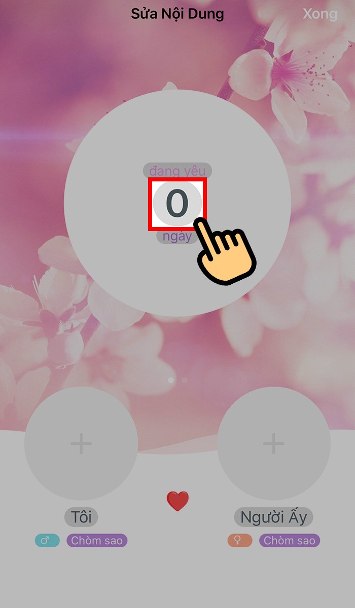 Chọn số 0 để cài đặt ngày đầu tiên yêu nhau