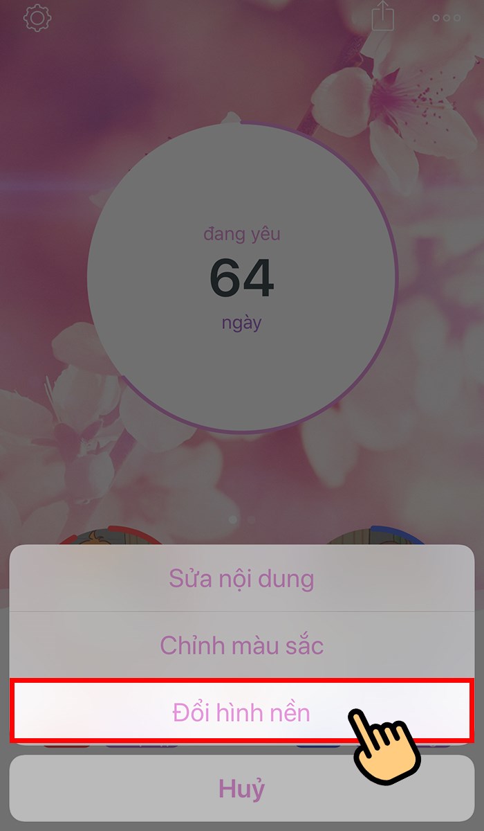 Chọn Đổi hình nền